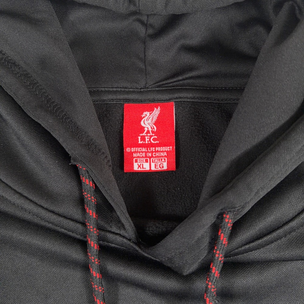 Liverpool FC Hoodie Official LFC Product Polyester Chevron XL Black Red Soccer - Picture 6 of 10